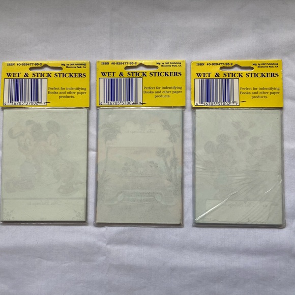 Vintage Disney Stickers book name plate name tags wet and stick - Picture 4 of 5